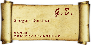 Gröger Dorina névjegykártya
